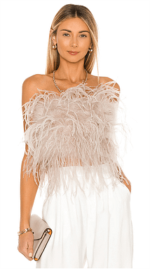 Lamarque Zaina Feather Top Valentine's Day looks