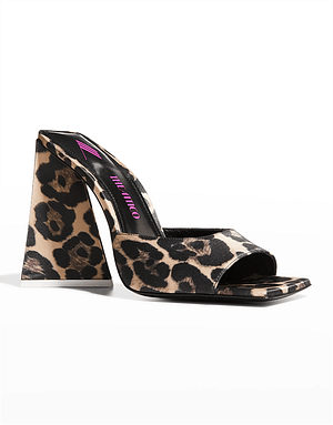 Valentine's day looks  The Attico Devon Leopard-Print Mule Sandals