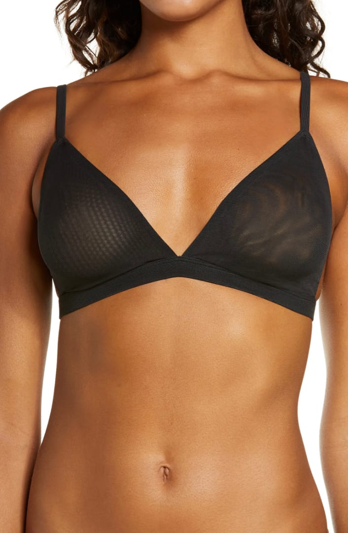 mesh triangle bralette