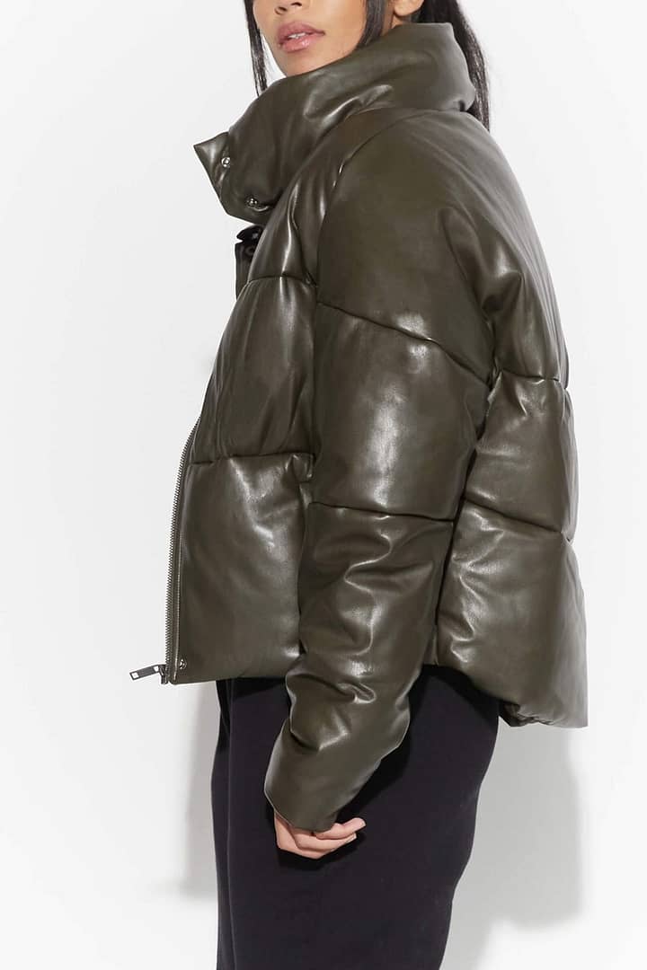 Apparais faux leather puffer coat