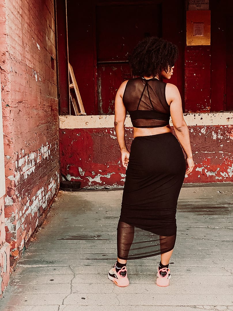 Michi mesh ruched set
