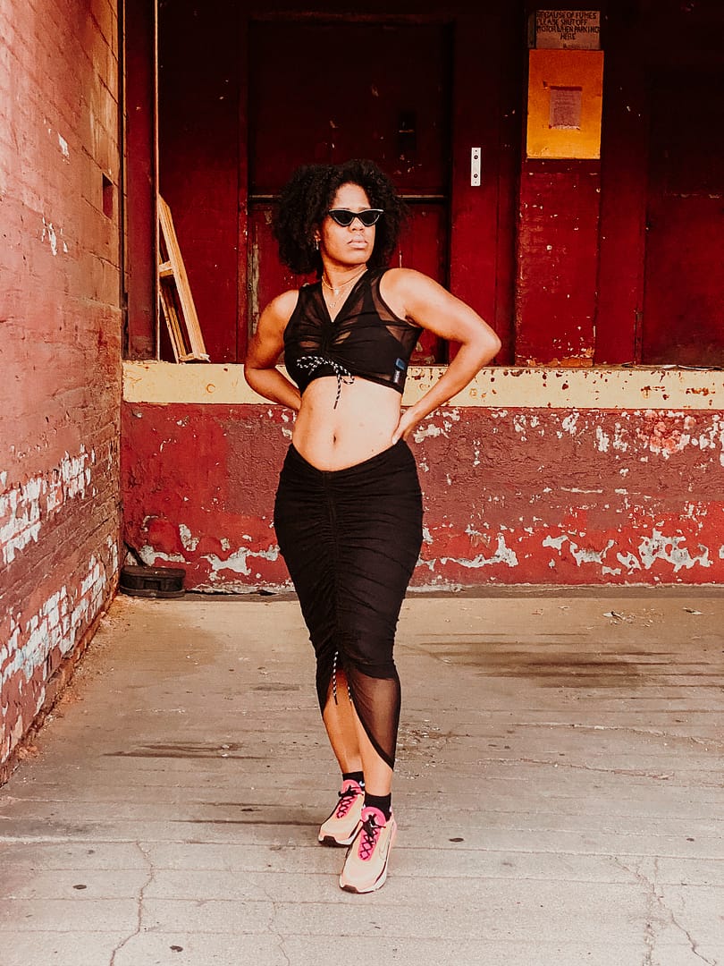 Michi mesh ruched set
